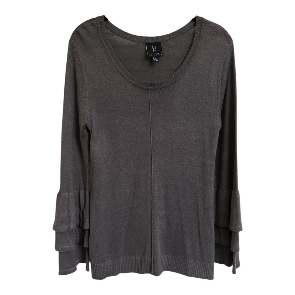 BOBEAU, WOMENS, GRAY, LIGHTWEIGHT SWEATER. LONG SLEEVE PULLOVER. SIZE S